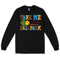 Black take me to the ballpark softball Long Sleeve Tee - AdoDesignShop