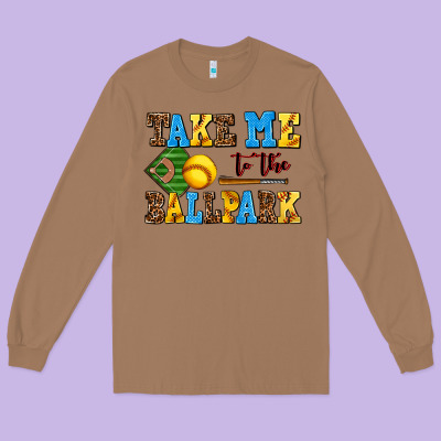 Take Me To The Ballpark Softball Long Sleeve Tee Designed By Adodesignshop