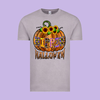 Hippie Halloween Vintage Tee Designed By Cowhidedigitalart