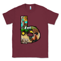 Burgundy farm life alphabet lowercase letters b Classic Tee - BundleAndBundleShop