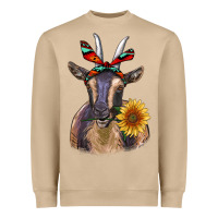 Mushroom sunflower aztec ribbon goat Heavyweight Sweatshirt - RanaPortraitStore