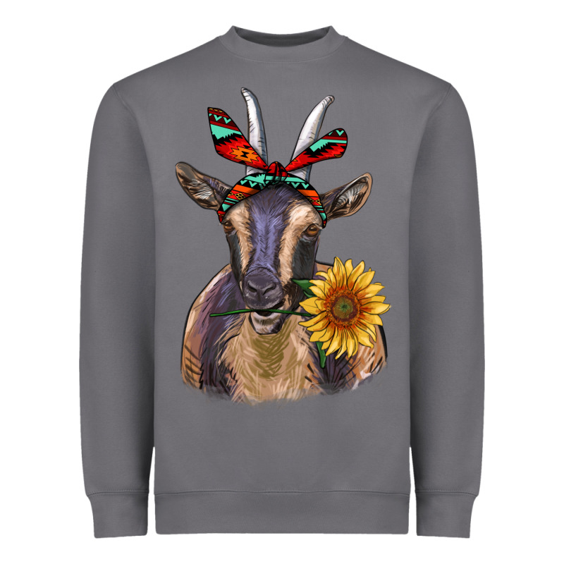 Sunflower Aztec Ribbon Goat Heavyweight Sweatshirt by RanaPortraitStore | Teevron