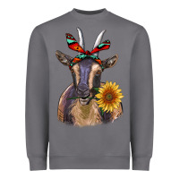 Storm sunflower aztec ribbon goat Heavyweight Sweatshirt - RanaPortraitStore