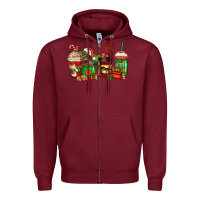 Burgundy trex coffee cups Zipper Hoodie - Jasminsmagicworld