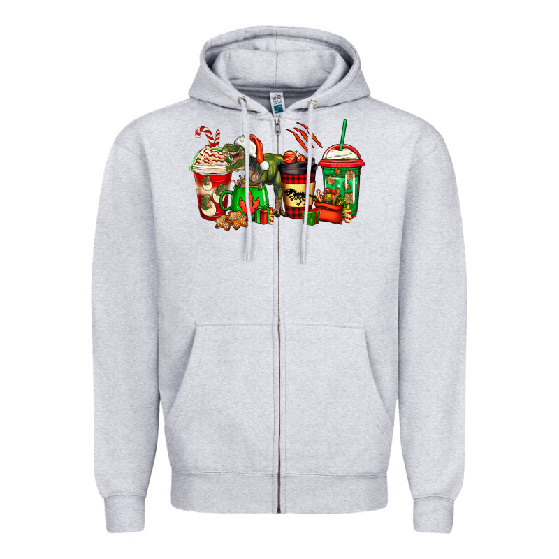 Trex Coffee Cups Zipper Hoodie by Jasminsmagicworld | Teevron