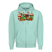 Seafoam trex coffee cups Zipper Hoodie - Jasminsmagicworld
