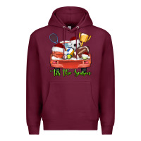 Burgundy tis the season sports truck christmas Premium Hoodie - AdoDesignShop
