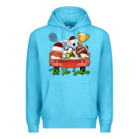Ocean Blue tis the season sports truck christmas Premium Hoodie - AdoDesignShop
