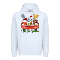 White tis the season sports truck christmas Premium Hoodie - AdoDesignShop