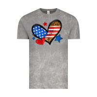 Cloud Rock American flag heart leopard Vintage Tee - Neo Western