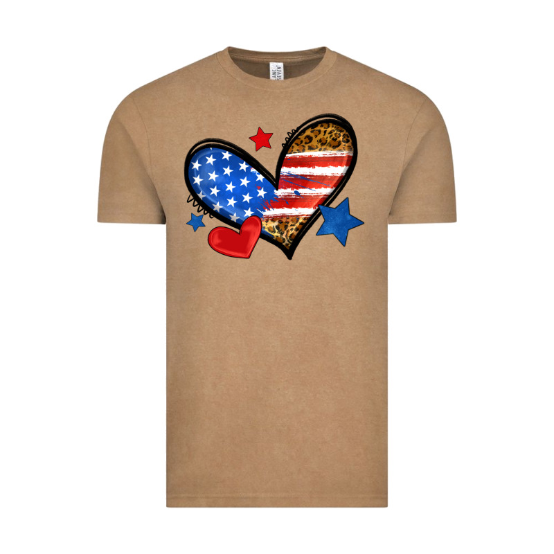 American Flag Heart Leopard Vintage Tee by Neo Western | Teevron