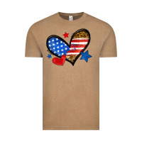 Vintage Coffee American flag heart leopard Vintage Tee - Neo Western