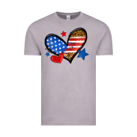 Vintage Zinc American flag heart leopard Vintage Tee - Neo Western
