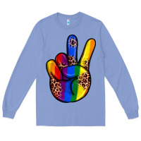 Colony Blue pride leopard peace hand Long Sleeve Tee - JahusDesignShop