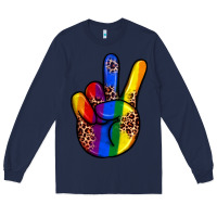 Navy pride leopard peace hand Long Sleeve Tee - JahusDesignShop