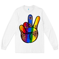 White pride leopard peace hand Long Sleeve Tee - JahusDesignShop