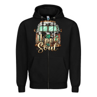 Black hippie soul caravan Zipper Hoodie - BarkalooDesign