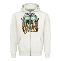 Oatmeal Heather hippie soul caravan Zipper Hoodie - BarkalooDesign
