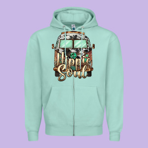 Hippie Soul Caravan Zipper Hoodie Designed By Barkaloodesign
