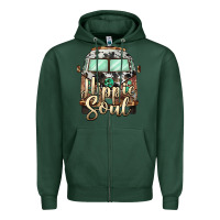 Sports Green hippie soul caravan Zipper Hoodie - BarkalooDesign
