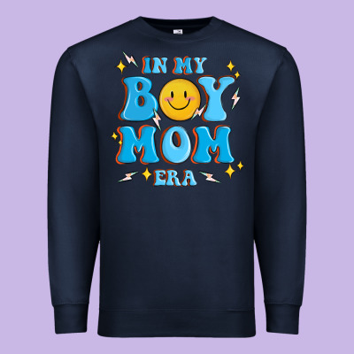 In My Boy Mom Era Premium Sweatshirt Designed By Maliassmallbusiness