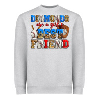 Heather Grey diamonds are a girl's best friend baseball Heavyweight Sweatshirt - Zillion Design Studio