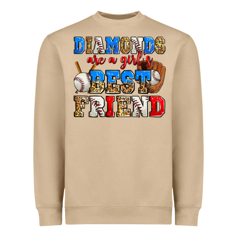 Diamonds Are A Girl's Best Friend Baseball Heavyweight Sweatshirt by Zillion Design Studio | Teevron