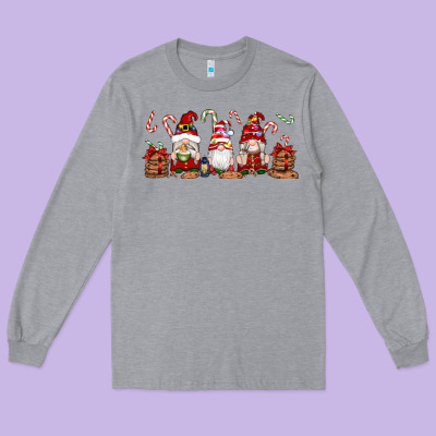 Christmas Gnomes Long Sleeve Tee Designed By Artiststas