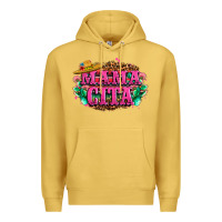 Antique Gold vibrant fiesta typography Premium Hoodie - LillyAllenDesigns