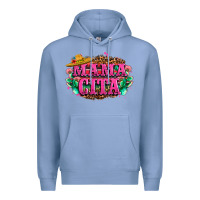 Colony Blue vibrant fiesta typography Premium Hoodie - LillyAllenDesigns