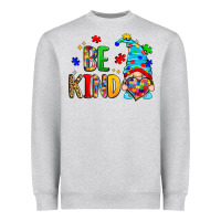 Heather Grey be kind autism gnome Heavyweight Sweatshirt - Zillion Design Studio