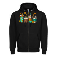 Black sloth coffee cups Zipper Hoodie - Jasminsmagicworld