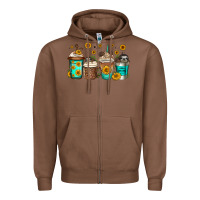 Chestnut sloth coffee cups Zipper Hoodie - Jasminsmagicworld