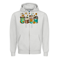 Dove Grey sloth coffee cups Zipper Hoodie - Jasminsmagicworld