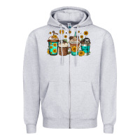 Heather Grey sloth coffee cups Zipper Hoodie - Jasminsmagicworld