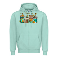 Seafoam sloth coffee cups Zipper Hoodie - Jasminsmagicworld