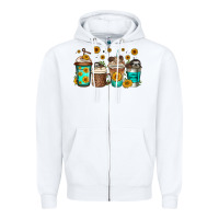 White sloth coffee cups Zipper Hoodie - Jasminsmagicworld
