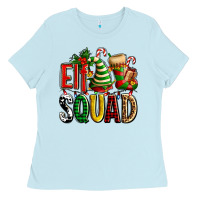 Baby Blue elf squad with elf hat and socks Ladies Tee - AdoDesignShop