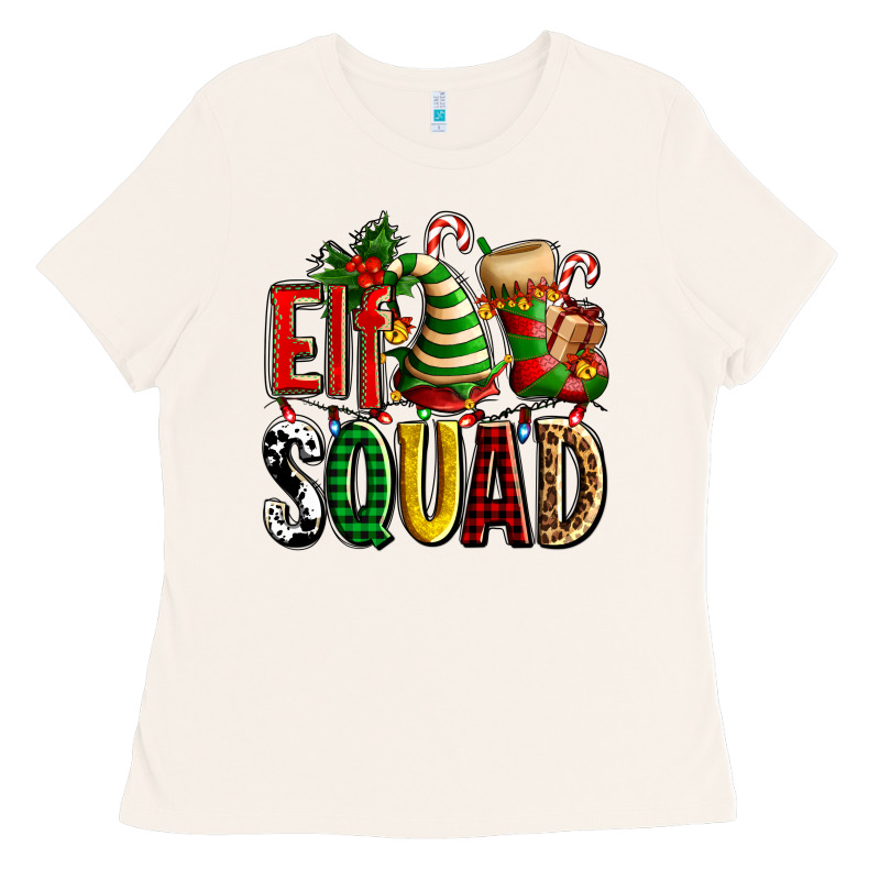 Elf Squad With Elf Hat And Socks Ladies Tee by AdoDesignShop | Teevron