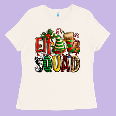 Elf Squad With Elf Hat And Socks Ladies Tee Designed By Adodesignshop