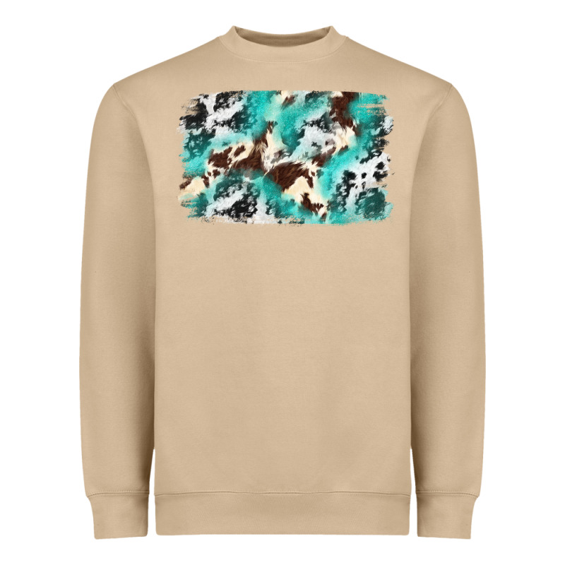 Cowhide Background Western Heavyweight Sweatshirt by texasbilliewilder | Teevron