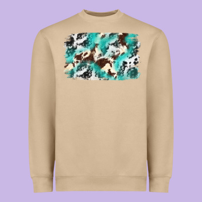 Cowhide Background Western Heavyweight Sweatshirt Designed By Texasbilliewilder