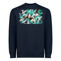 Navy Cowhide Background Western Heavyweight Sweatshirt - texasbilliewilder