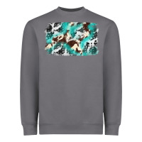 Storm Cowhide Background Western Heavyweight Sweatshirt - texasbilliewilder