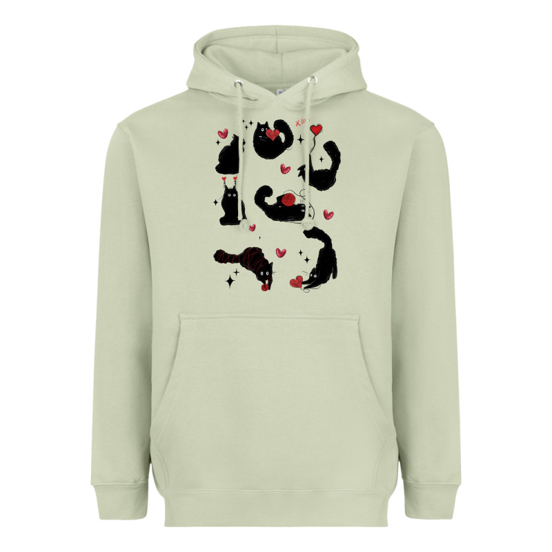 Valentine Cat Heavyweight Hoodie by MaliasSmallBusiness | Teevron