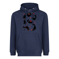 Navy valentine cat Heavyweight Hoodie - MaliasSmallBusiness