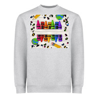 Heather Grey Personalized Crayons Heavyweight Sweatshirt - texasbilliewilder