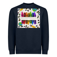 Navy Personalized Crayons Heavyweight Sweatshirt - texasbilliewilder