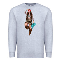 Heather Grey western cowgirl Premium Sweatshirt - NancyCooperArtShop