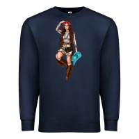 Navy western cowgirl Premium Sweatshirt - NancyCooperArtShop